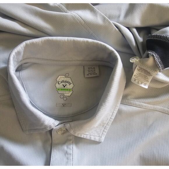 CALLAWAY X-Series Golf Short Sleeve Polo Gray Black Soft SHIRT Men's size Medium - Picture 3 of 5